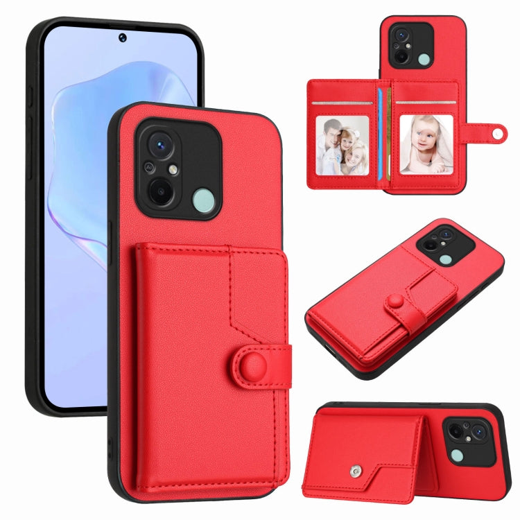 Button Card Bag RFID Anti-theft Phone Case, For Redmi Note 12 4G Global, For Redmi Note 12 Pro+ Global, For Redmi Note 12 Pro 5G Global, For Redmi Note 12 Pro Speed, For Redmi Note 12 5G Global, For Redmi 12C / 11A, For Redmi 10C