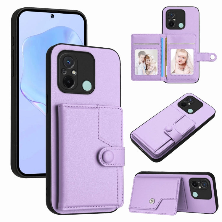 Button Card Bag RFID Anti-theft Phone Case, For Redmi Note 12 4G Global, For Redmi Note 12 Pro+ Global, For Redmi Note 12 Pro 5G Global, For Redmi Note 12 Pro Speed, For Redmi Note 12 5G Global, For Redmi 12C / 11A, For Redmi 10C