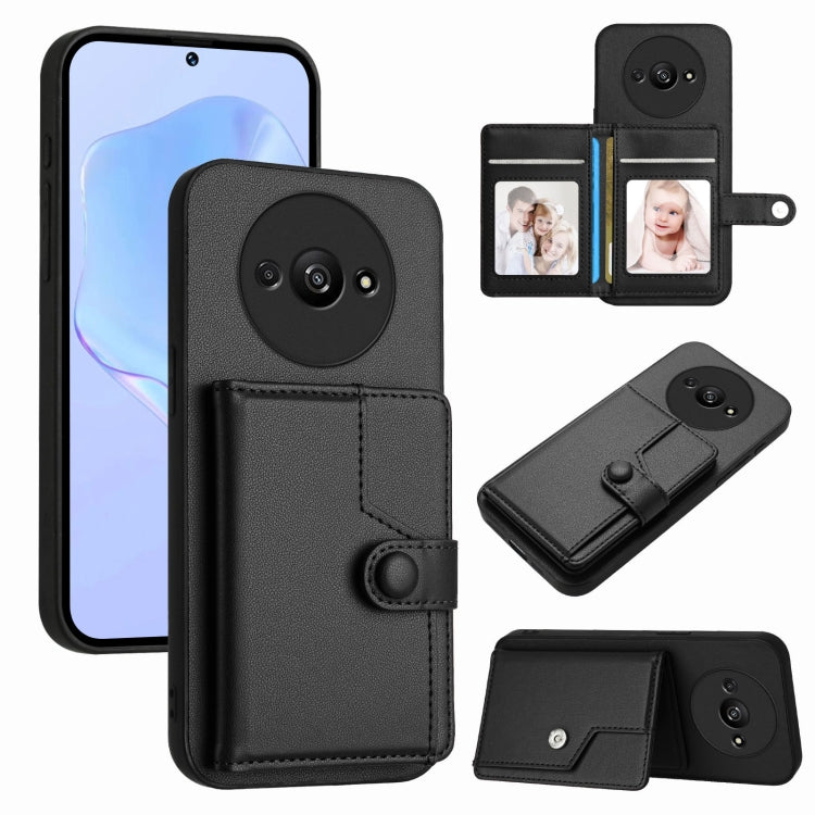 Button Card Bag RFID Anti-theft Phone Case, For Redmi Turbo 4 Pro / Xiaomi Poco F7, For Redmi A5 4G 171.7mm / Xiaomi Poco C71, For Redmi Note 13R / 13 4G, For Redmi Turbo 3, For Redmi A3 4G Global, For Redmi Note 13 Pro 4G Global                       ...