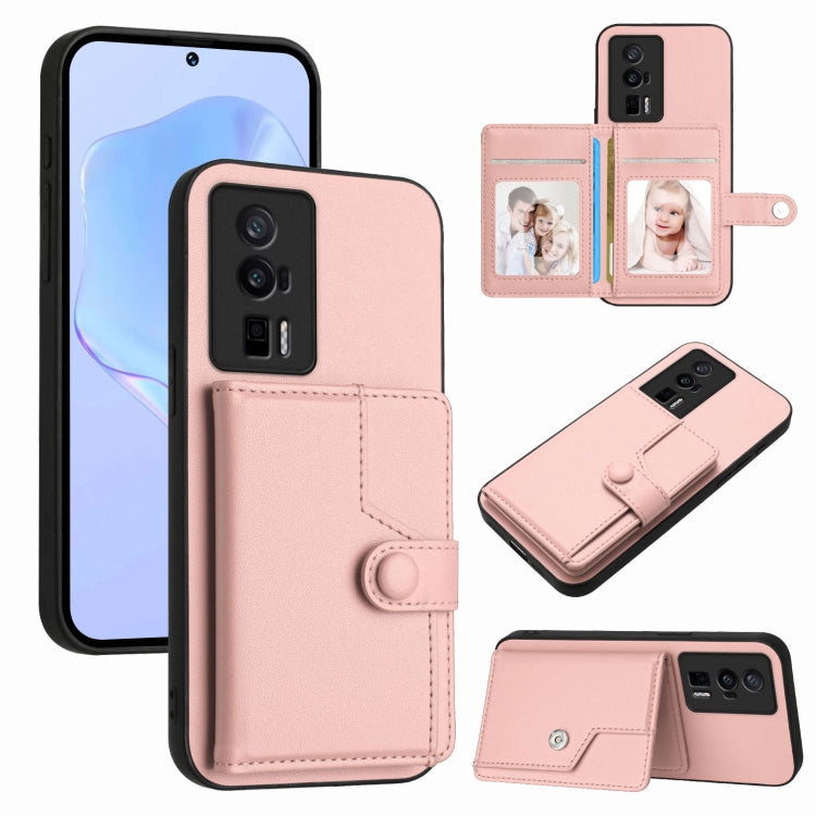 Button Card Bag RFID Anti-theft Phone Case, For Redmi Note 13 Pro 5G, For Redmi 13C 4G Global, For Redmi Note 13 5G, For Redmi Note 13 Pro+, For Redmi 12 4G Global, For Redmi Note 12 Turbo, For Redmi K60 / K60 Pro, For Redmi Note 12S 4G Global