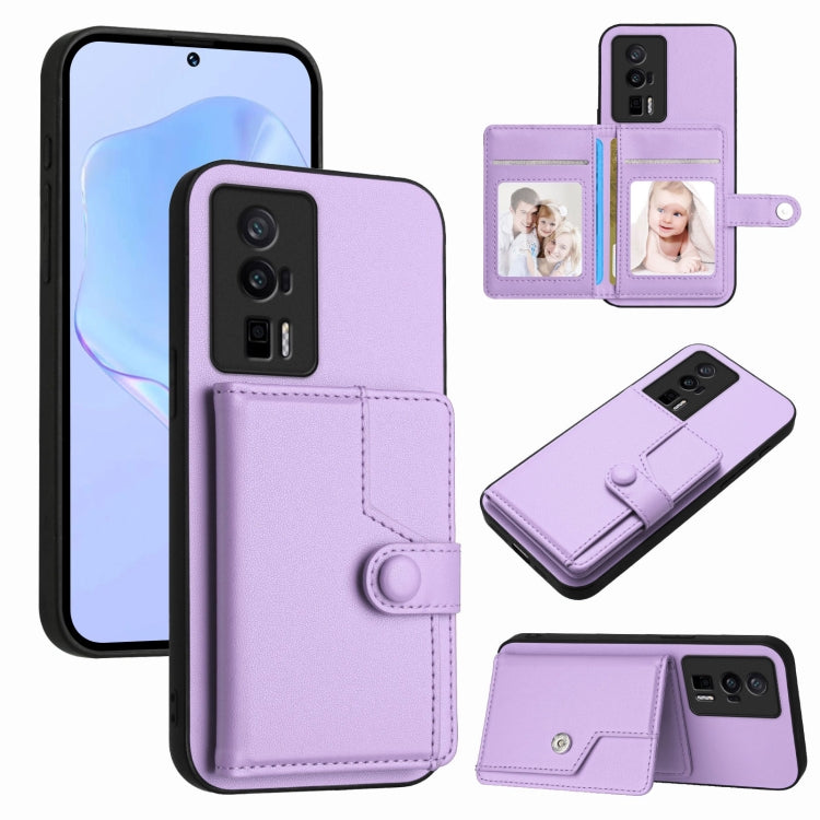 Button Card Bag RFID Anti-theft Phone Case, For Redmi Note 13 Pro 5G, For Redmi 13C 4G Global, For Redmi Note 13 5G, For Redmi Note 13 Pro+, For Redmi 12 4G Global, For Redmi Note 12 Turbo, For Redmi K60 / K60 Pro, For Redmi Note 12S 4G Global