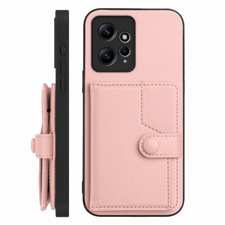 Button Card Bag RFID Anti-theft Phone Case, For Redmi Note 12 4G Global, For Redmi Note 12 Pro+ Global, For Redmi Note 12 Pro 5G Global, For Redmi Note 12 Pro Speed, For Redmi Note 12 5G Global, For Redmi 12C / 11A, For Redmi 10C