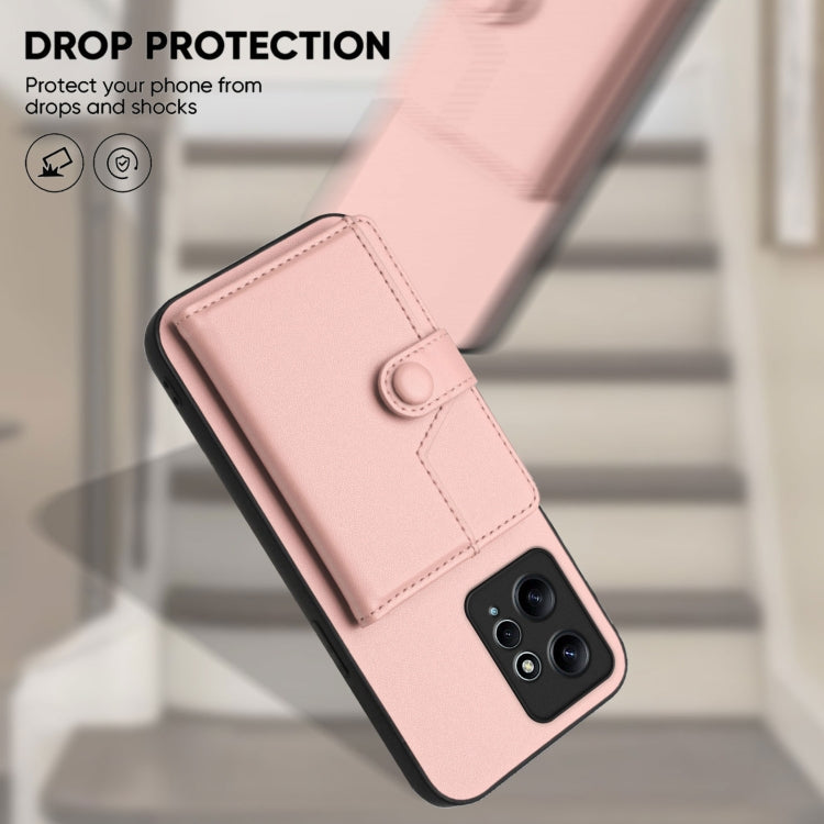 Button Card Bag RFID Anti-theft Phone Case, For Redmi Note 12 4G Global, For Redmi Note 12 Pro+ Global, For Redmi Note 12 Pro 5G Global, For Redmi Note 12 Pro Speed, For Redmi Note 12 5G Global, For Redmi 12C / 11A, For Redmi 10C
