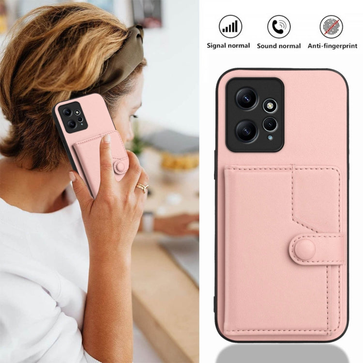 Button Card Bag RFID Anti-theft Phone Case, For Redmi Note 12 4G Global, For Redmi Note 12 Pro+ Global, For Redmi Note 12 Pro 5G Global, For Redmi Note 12 Pro Speed, For Redmi Note 12 5G Global, For Redmi 12C / 11A, For Redmi 10C