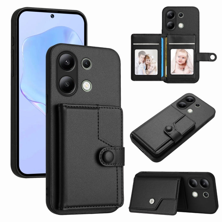 Button Card Bag RFID Anti-theft Phone Case, For Redmi Turbo 4 Pro / Xiaomi Poco F7, For Redmi A5 4G 171.7mm / Xiaomi Poco C71, For Redmi Note 13R / 13 4G, For Redmi Turbo 3, For Redmi A3 4G Global, For Redmi Note 13 Pro 4G Global                       ...