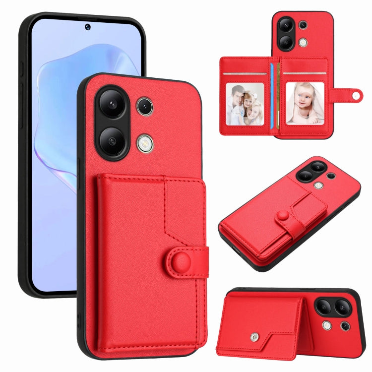 Button Card Bag RFID Anti-theft Phone Case, For Redmi Turbo 4 Pro / Xiaomi Poco F7, For Redmi A5 4G 171.7mm / Xiaomi Poco C71, For Redmi Note 13R / 13 4G, For Redmi Turbo 3, For Redmi A3 4G Global, For Redmi Note 13 Pro 4G Global                       ...