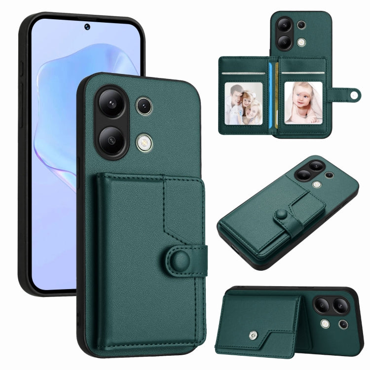 Button Card Bag RFID Anti-theft Phone Case, For Redmi Turbo 4 Pro / Xiaomi Poco F7, For Redmi A5 4G 171.7mm / Xiaomi Poco C71, For Redmi Note 13R / 13 4G, For Redmi Turbo 3, For Redmi A3 4G Global, For Redmi Note 13 Pro 4G Global                       ...