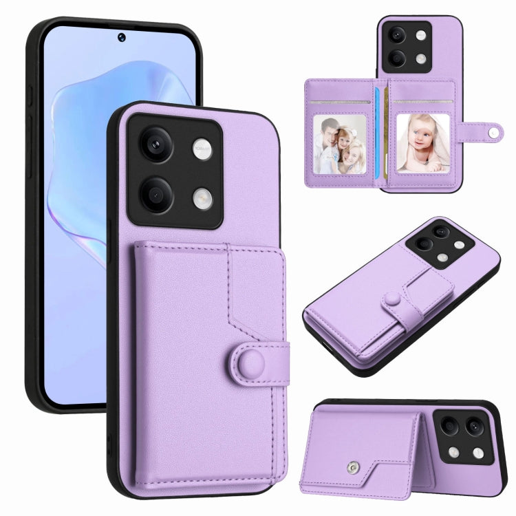 Button Card Bag RFID Anti-theft Phone Case, For Redmi Note 13 Pro 5G, For Redmi 13C 4G Global, For Redmi Note 13 5G, For Redmi Note 13 Pro+, For Redmi 12 4G Global, For Redmi Note 12 Turbo, For Redmi K60 / K60 Pro, For Redmi Note 12S 4G Global