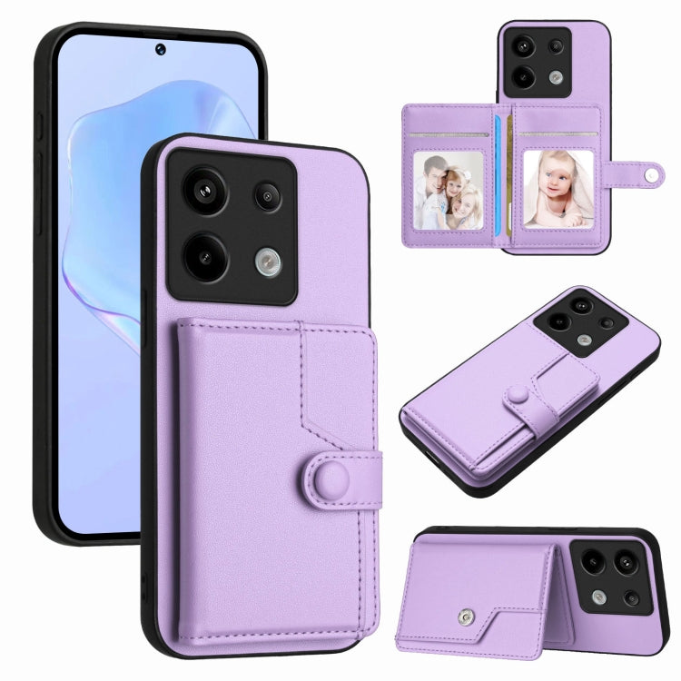 Button Card Bag RFID Anti-theft Phone Case, For Redmi Note 13 Pro 5G, For Redmi 13C 4G Global, For Redmi Note 13 5G, For Redmi Note 13 Pro+, For Redmi 12 4G Global, For Redmi Note 12 Turbo, For Redmi K60 / K60 Pro, For Redmi Note 12S 4G Global