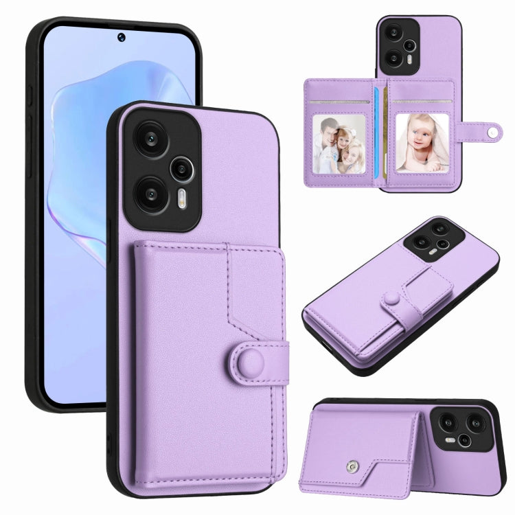 Button Card Bag RFID Anti-theft Phone Case, For Redmi Note 13 Pro 5G, For Redmi 13C 4G Global, For Redmi Note 13 5G, For Redmi Note 13 Pro+, For Redmi 12 4G Global, For Redmi Note 12 Turbo, For Redmi K60 / K60 Pro, For Redmi Note 12S 4G Global