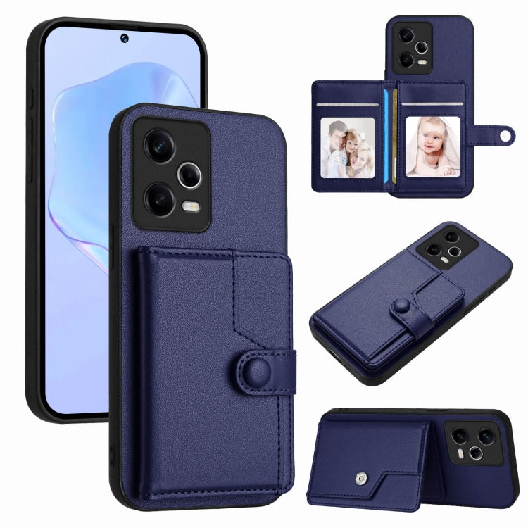 Button Card Bag RFID Anti-theft Phone Case, For Redmi Note 12 4G Global, For Redmi Note 12 Pro+ Global, For Redmi Note 12 Pro 5G Global, For Redmi Note 12 Pro Speed, For Redmi Note 12 5G Global, For Redmi 12C / 11A, For Redmi 10C