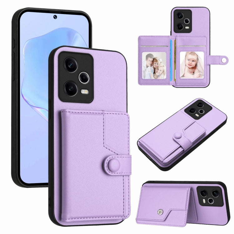 Button Card Bag RFID Anti-theft Phone Case, For Redmi Note 12 4G Global, For Redmi Note 12 Pro+ Global, For Redmi Note 12 Pro 5G Global, For Redmi Note 12 Pro Speed, For Redmi Note 12 5G Global, For Redmi 12C / 11A, For Redmi 10C