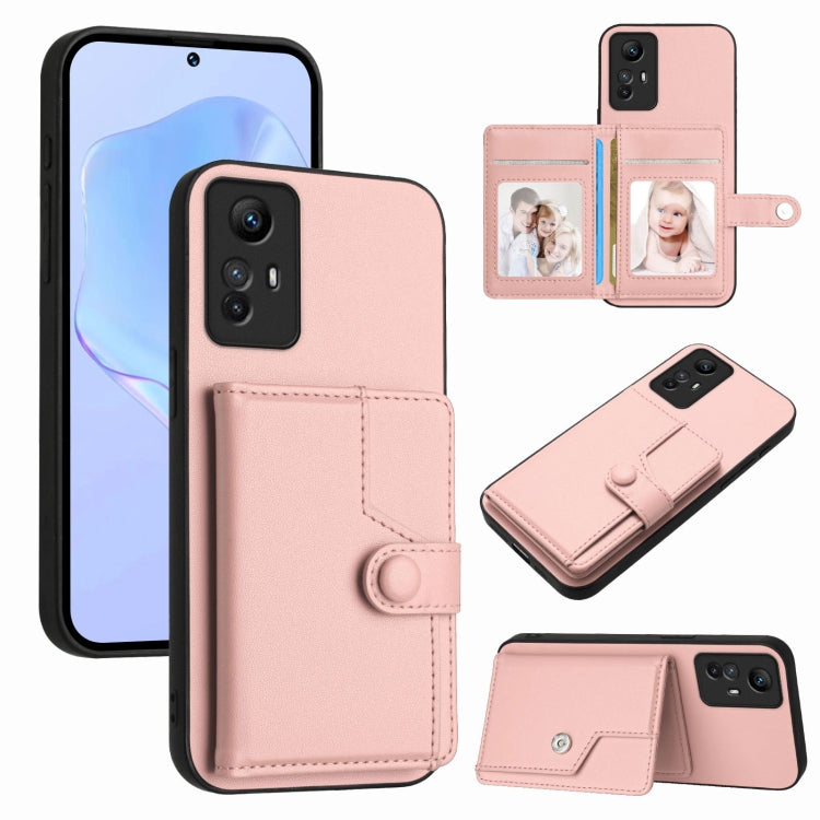 Button Card Bag RFID Anti-theft Phone Case, For Redmi Note 13 Pro 5G, For Redmi 13C 4G Global, For Redmi Note 13 5G, For Redmi Note 13 Pro+, For Redmi 12 4G Global, For Redmi Note 12 Turbo, For Redmi K60 / K60 Pro, For Redmi Note 12S 4G Global