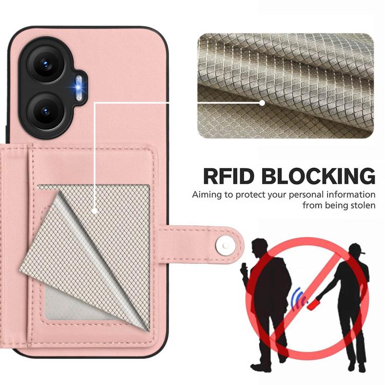 Button Card Bag RFID Anti-theft Phone Case, For Redmi Turbo 4 Pro / Xiaomi Poco F7, For Redmi A5 4G 171.7mm / Xiaomi Poco C71, For Redmi Note 13R / 13 4G, For Redmi Turbo 3, For Redmi A3 4G Global, For Redmi Note 13 Pro 4G Global                       ...