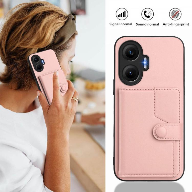 Button Card Bag RFID Anti-theft Phone Case, For Redmi Turbo 4 Pro / Xiaomi Poco F7, For Redmi A5 4G 171.7mm / Xiaomi Poco C71, For Redmi Note 13R / 13 4G, For Redmi Turbo 3, For Redmi A3 4G Global, For Redmi Note 13 Pro 4G Global                       ...