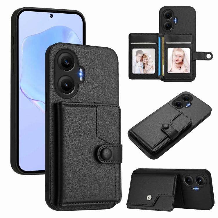Button Card Bag RFID Anti-theft Phone Case, For Redmi Turbo 4 Pro / Xiaomi Poco F7, For Redmi A5 4G 171.7mm / Xiaomi Poco C71, For Redmi Note 13R / 13 4G, For Redmi Turbo 3, For Redmi A3 4G Global, For Redmi Note 13 Pro 4G Global                       ...