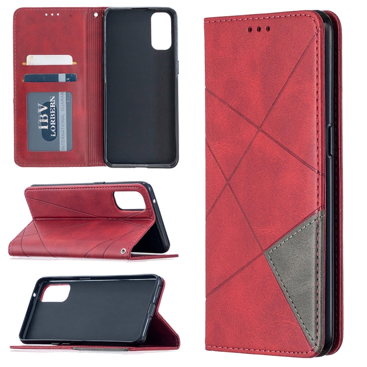 Rhombus Texture Horizontal Flip Magnetic Leather Case with Holder & Card Slots, For OPPO Find X2 Pro, For OPPO Reno4 5G, For OPPO Find X2 Neo / Reno 3 Pro