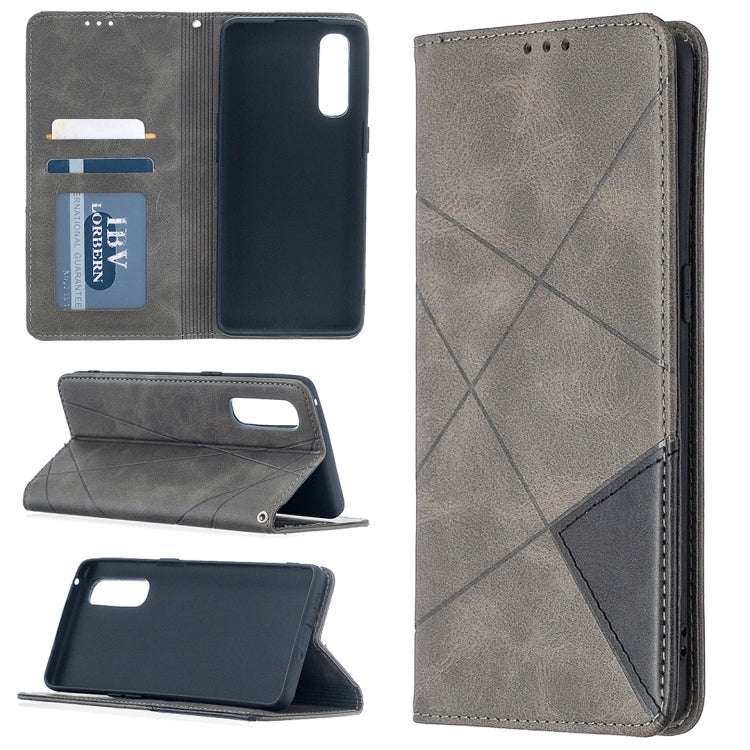 Rhombus Texture Horizontal Flip Magnetic Leather Case with Holder & Card Slots, For OPPO Find X2 Pro, For OPPO Reno4 5G, For OPPO Find X2 Neo / Reno 3 Pro