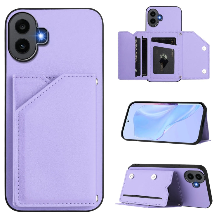 Skin Feel Four Card Slots Phone Case with Wrist Strap, For Nothing CMF Phone 2 Pro, For Nothing Phone 3a, For Nothing Phone 3a Pro, For Nothing CMF Phone 1, For Nothing Phone 2a