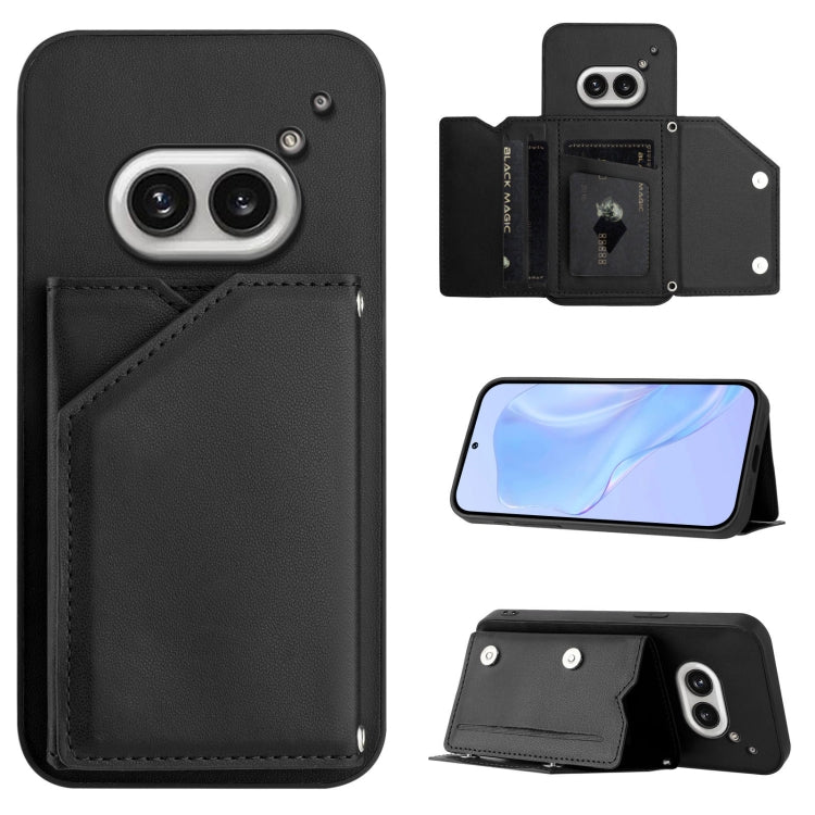 Skin Feel Four Card Slots Phone Case with Wrist Strap, For Nothing CMF Phone 2 Pro, For Nothing Phone 3a, For Nothing Phone 3a Pro, For Nothing CMF Phone 1, For Nothing Phone 2a