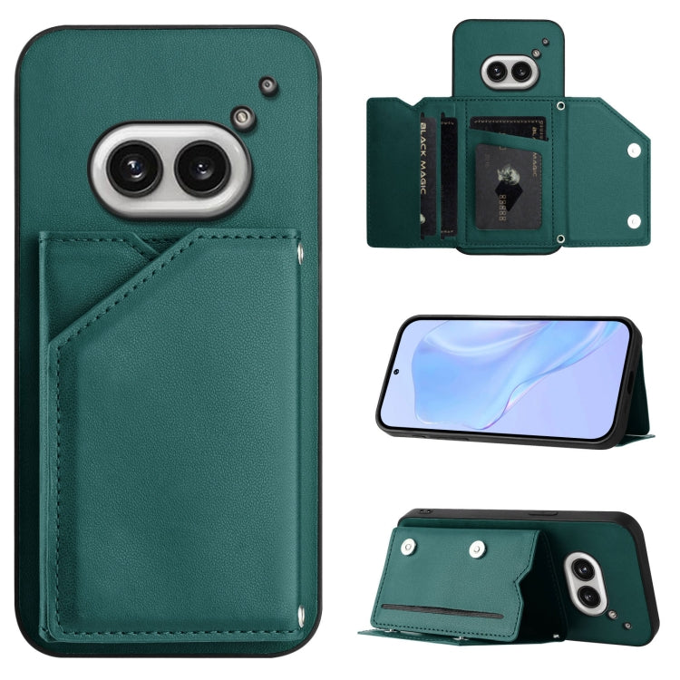 Skin Feel Four Card Slots Phone Case with Wrist Strap, For Nothing CMF Phone 2 Pro, For Nothing Phone 3a, For Nothing Phone 3a Pro, For Nothing CMF Phone 1, For Nothing Phone 2a