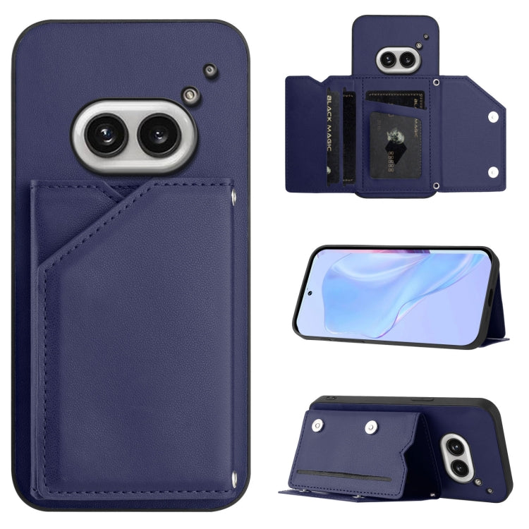 Skin Feel Four Card Slots Phone Case with Wrist Strap, For Nothing CMF Phone 2 Pro, For Nothing Phone 3a, For Nothing Phone 3a Pro, For Nothing CMF Phone 1, For Nothing Phone 2a