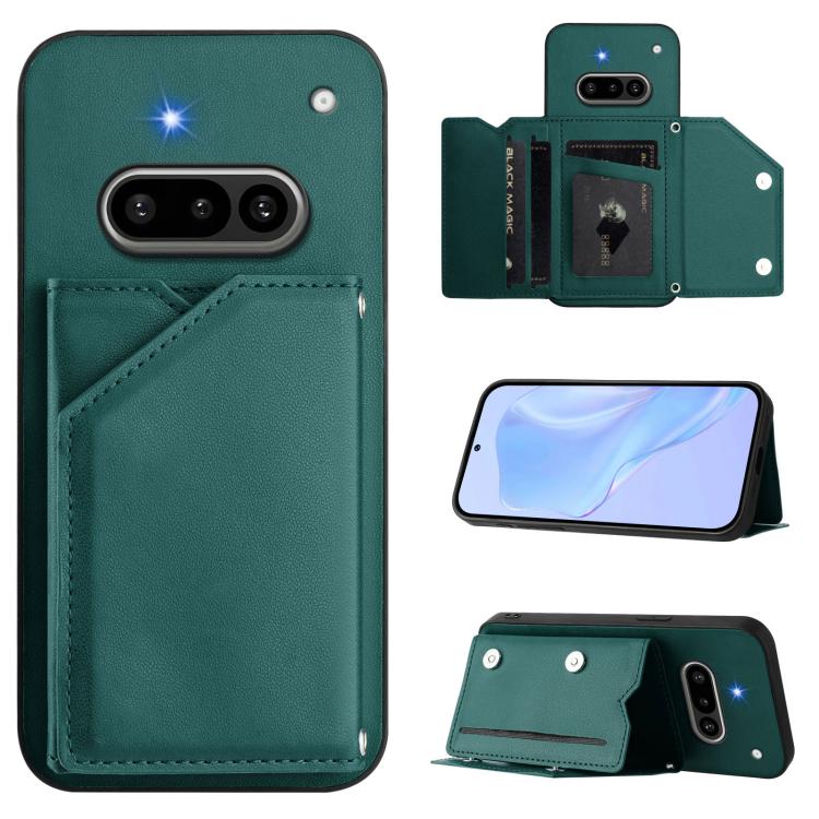 Skin Feel Four Card Slots Phone Case with Wrist Strap, For Nothing CMF Phone 2 Pro, For Nothing Phone 3a, For Nothing Phone 3a Pro, For Nothing CMF Phone 1, For Nothing Phone 2a