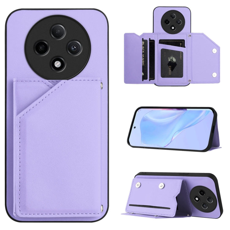 Skin Feel Four Card Slots Phone Case with Wrist Strap, For OPPO Reno12 Global, For OPPO K12 5G, For OPPO A3 Pro, For OPPO Reno11 F / F25 Pro, For OPPO Reno11 Global, For OPPO Reno11 Pro Global, For OPPO A58 / A58X / A1X / A2X                           ...