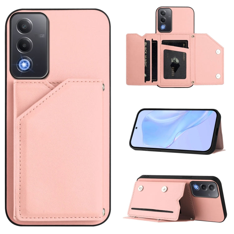 Skin Feel Four Card Slots Phone Case with Wrist Strap, For OPPO A5 / F29, For OPPO Find X8s+, For OPPO Find X8s, For OPPO Find X8 Ultra, For OPPO A5 Energy / A5 Pro 5G Global, For OPPO K12X, For OPPO A3 Pro Global, For OPPO Reno12 Pro Global