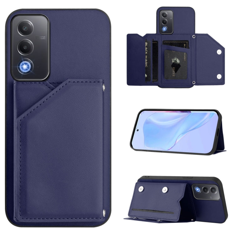 Skin Feel Four Card Slots Phone Case with Wrist Strap, For OPPO A5 / F29, For OPPO Find X8s+, For OPPO Find X8s, For OPPO Find X8 Ultra, For OPPO A5 Energy / A5 Pro 5G Global, For OPPO K12X, For OPPO A3 Pro Global, For OPPO Reno12 Pro Global