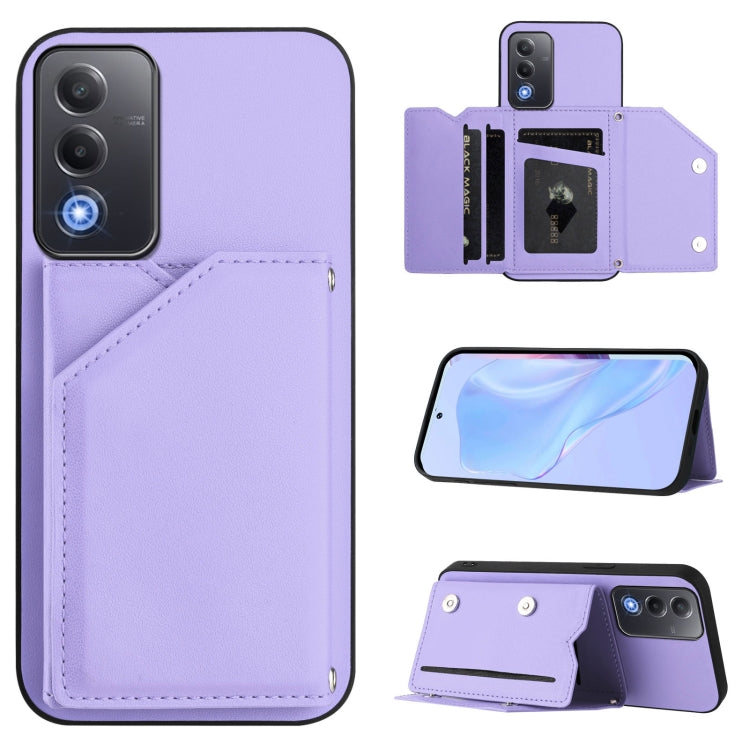 Skin Feel Four Card Slots Phone Case with Wrist Strap, For OPPO A5 / F29, For OPPO Find X8s+, For OPPO Find X8s, For OPPO Find X8 Ultra, For OPPO A5 Energy / A5 Pro 5G Global, For OPPO K12X, For OPPO A3 Pro Global, For OPPO Reno12 Pro Global