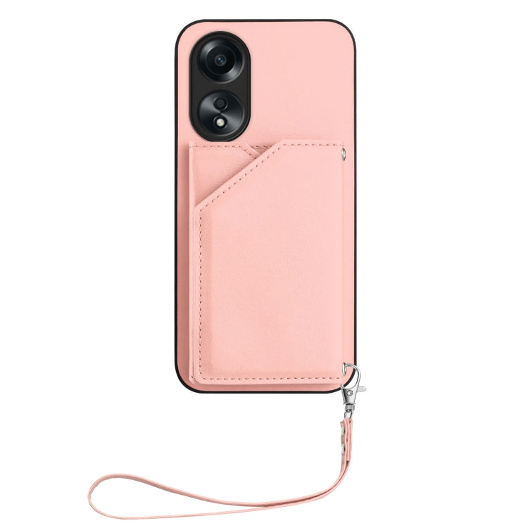 Skin Feel Four Card Slots Phone Case with Wrist Strap, For OPPO A58 4G Global, For OPPO Reno10 Pro 5G Global, For OPPO A78 4G Global, For OPPO A17, For OPPO A79 5G Global