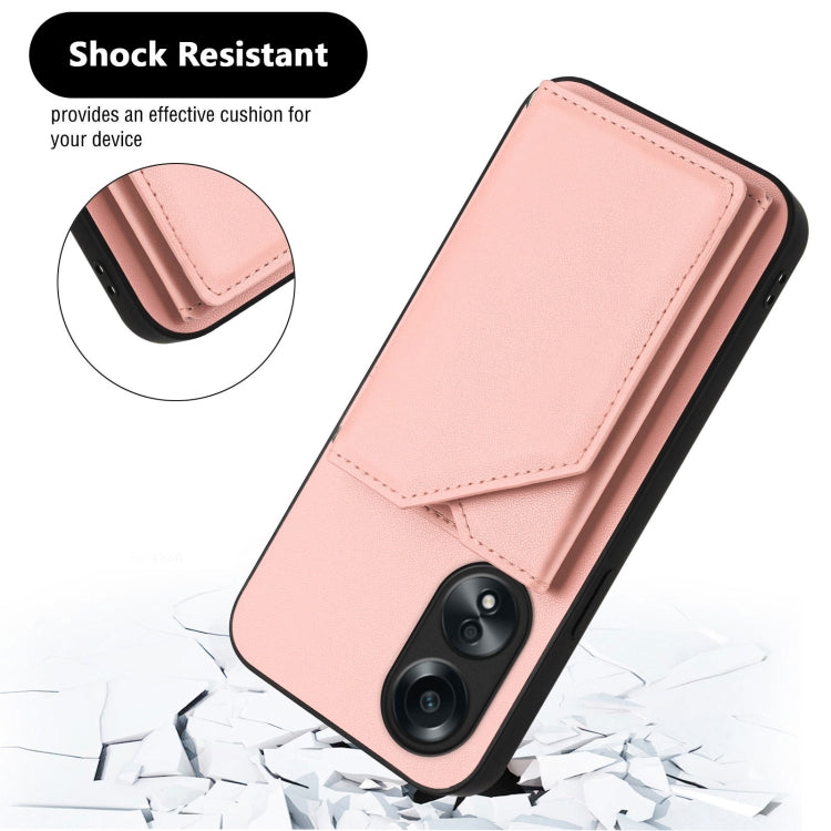 Skin Feel Four Card Slots Phone Case with Wrist Strap, For OPPO A58 4G Global, For OPPO Reno10 Pro 5G Global, For OPPO A78 4G Global, For OPPO A17, For OPPO A79 5G Global