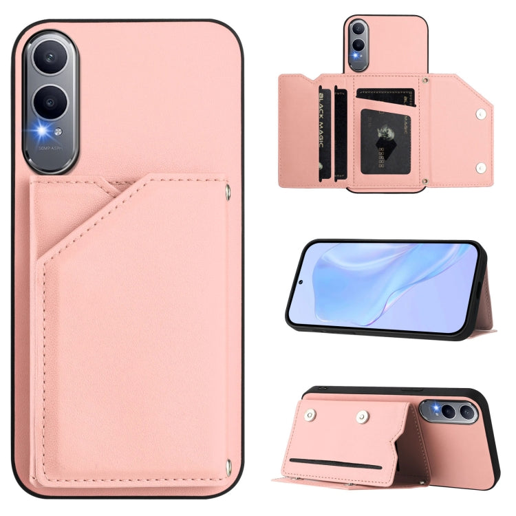 Skin Feel Four Card Slots Phone Case with Wrist Strap, For OPPO A5 / F29, For OPPO Find X8s+, For OPPO Find X8s, For OPPO Find X8 Ultra, For OPPO A5 Energy / A5 Pro 5G Global, For OPPO K12X, For OPPO A3 Pro Global, For OPPO Reno12 Pro Global