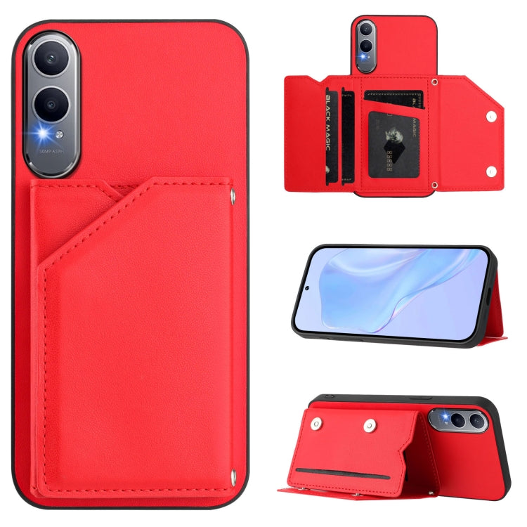 Skin Feel Four Card Slots Phone Case with Wrist Strap, For OPPO A5 / F29, For OPPO Find X8s+, For OPPO Find X8s, For OPPO Find X8 Ultra, For OPPO A5 Energy / A5 Pro 5G Global, For OPPO K12X, For OPPO A3 Pro Global, For OPPO Reno12 Pro Global
