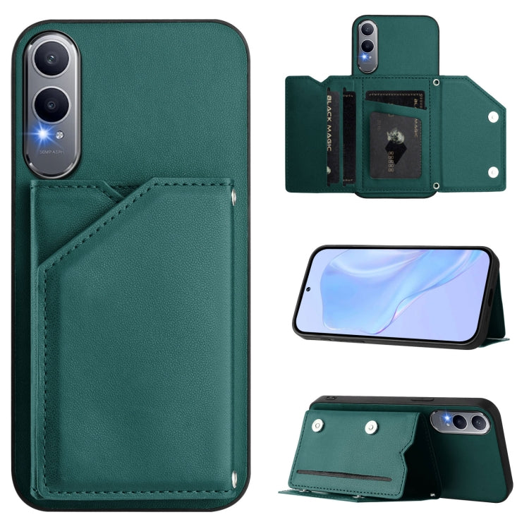 Skin Feel Four Card Slots Phone Case with Wrist Strap, For OPPO A5 / F29, For OPPO Find X8s+, For OPPO Find X8s, For OPPO Find X8 Ultra, For OPPO A5 Energy / A5 Pro 5G Global, For OPPO K12X, For OPPO A3 Pro Global, For OPPO Reno12 Pro Global