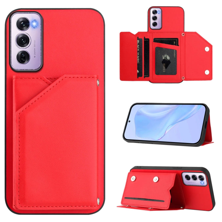 Skin Feel Four Card Slots Phone Case with Wrist Strap, For OPPO A5 / F29, For OPPO Find X8s+, For OPPO Find X8s, For OPPO Find X8 Ultra, For OPPO A5 Energy / A5 Pro 5G Global, For OPPO K12X, For OPPO A3 Pro Global, For OPPO Reno12 Pro Global