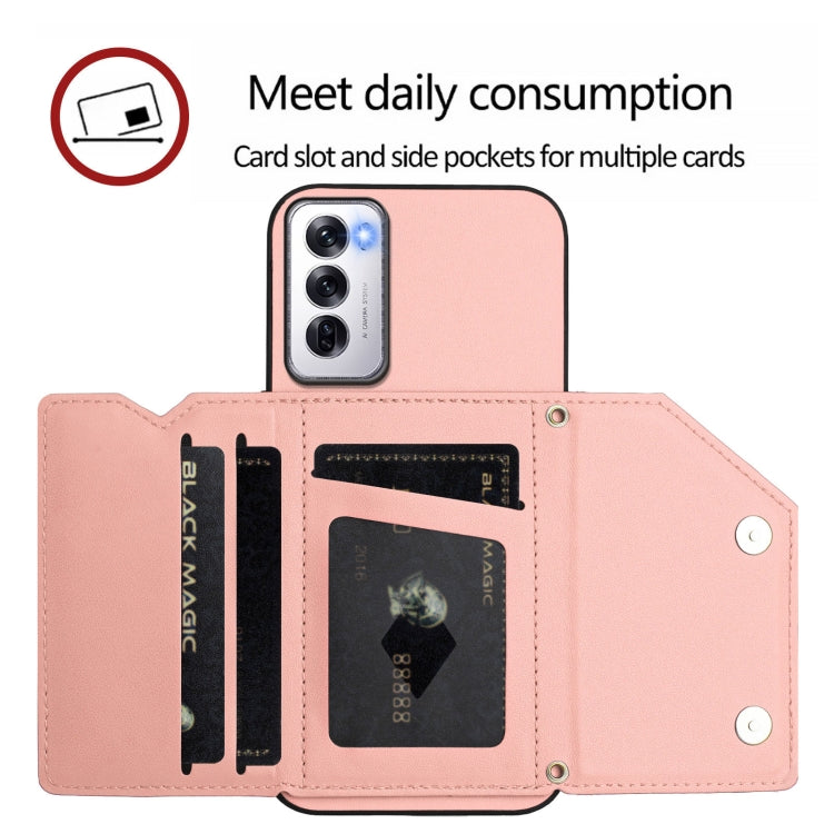 Skin Feel Four Card Slots Phone Case with Wrist Strap, For OPPO Reno12 Global, For OPPO K12 5G, For OPPO A3 Pro, For OPPO Reno11 F / F25 Pro, For OPPO Reno11 Global, For OPPO Reno11 Pro Global, For OPPO A58 / A58X / A1X / A2X                           ...
