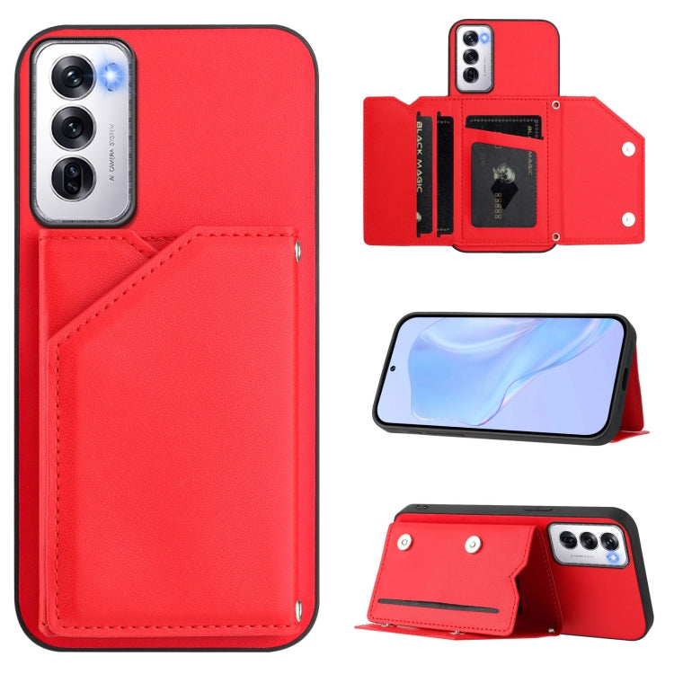 Skin Feel Four Card Slots Phone Case with Wrist Strap, For OPPO Reno12 Global, For OPPO K12 5G, For OPPO A3 Pro, For OPPO Reno11 F / F25 Pro, For OPPO Reno11 Global, For OPPO Reno11 Pro Global, For OPPO A58 / A58X / A1X / A2X                           ...
