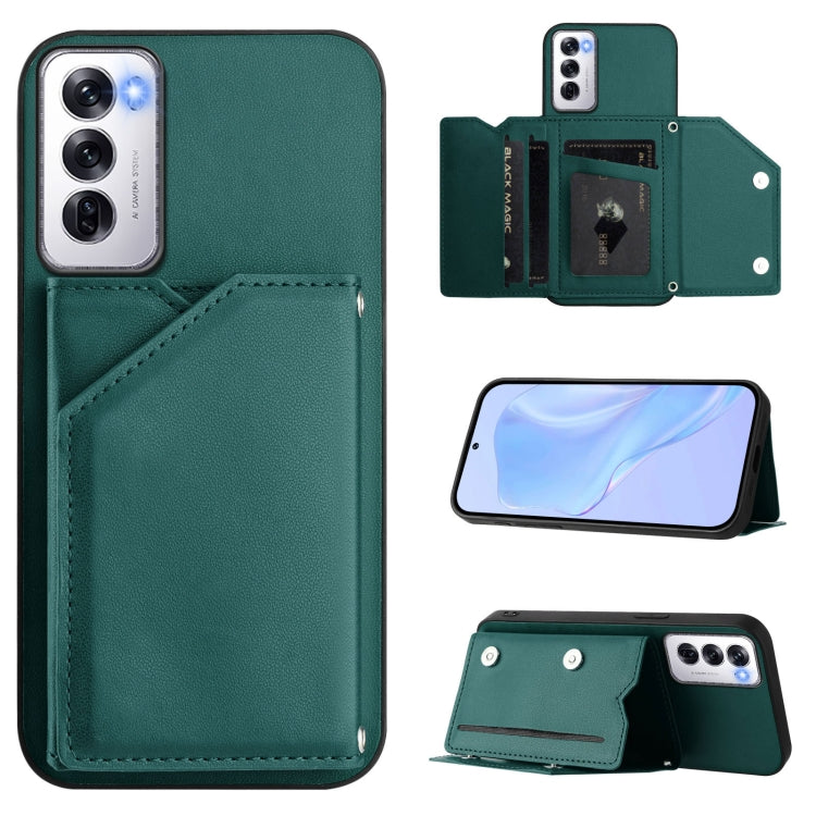 Skin Feel Four Card Slots Phone Case with Wrist Strap, For OPPO Reno12 Global, For OPPO K12 5G, For OPPO A3 Pro, For OPPO Reno11 F / F25 Pro, For OPPO Reno11 Global, For OPPO Reno11 Pro Global, For OPPO A58 / A58X / A1X / A2X                           ...
