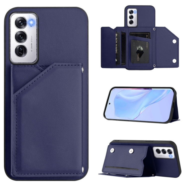 Skin Feel Four Card Slots Phone Case with Wrist Strap, For OPPO Reno12 Global, For OPPO K12 5G, For OPPO A3 Pro, For OPPO Reno11 F / F25 Pro, For OPPO Reno11 Global, For OPPO Reno11 Pro Global, For OPPO A58 / A58X / A1X / A2X                           ...