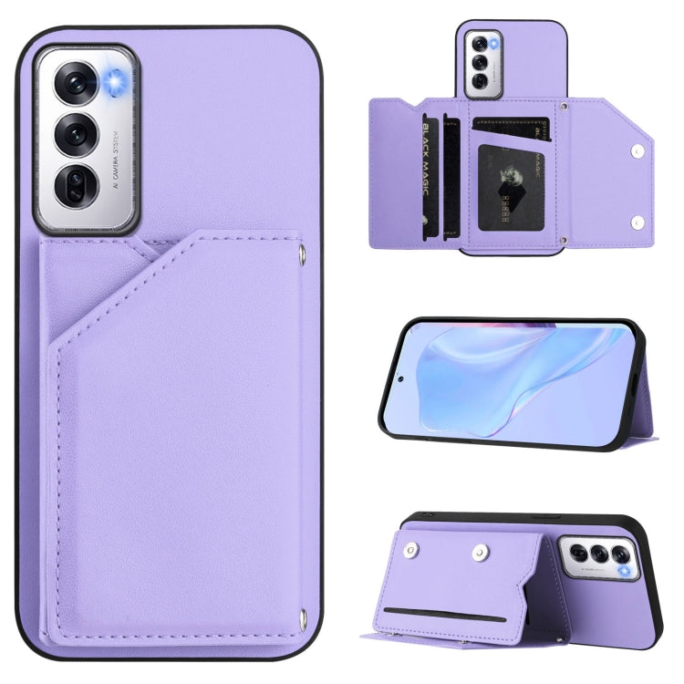 Skin Feel Four Card Slots Phone Case with Wrist Strap, For OPPO Reno12 Global, For OPPO K12 5G, For OPPO A3 Pro, For OPPO Reno11 F / F25 Pro, For OPPO Reno11 Global, For OPPO Reno11 Pro Global, For OPPO A58 / A58X / A1X / A2X                           ...
