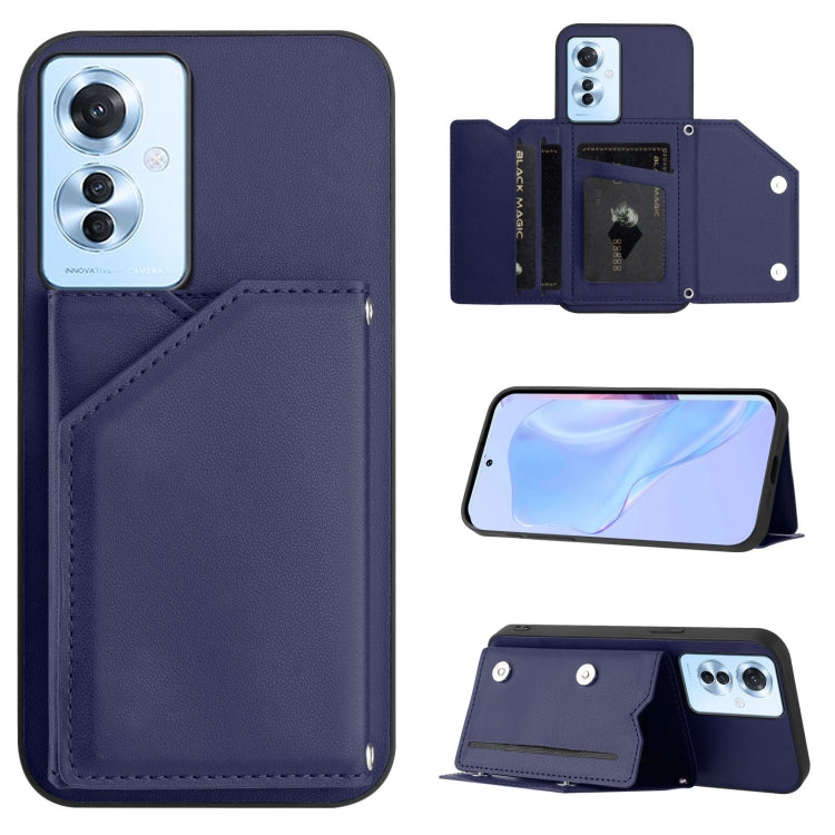 Skin Feel Four Card Slots Phone Case with Wrist Strap, For OPPO Reno12 Global, For OPPO K12 5G, For OPPO A3 Pro, For OPPO Reno11 F / F25 Pro, For OPPO Reno11 Global, For OPPO Reno11 Pro Global, For OPPO A58 / A58X / A1X / A2X                           ...