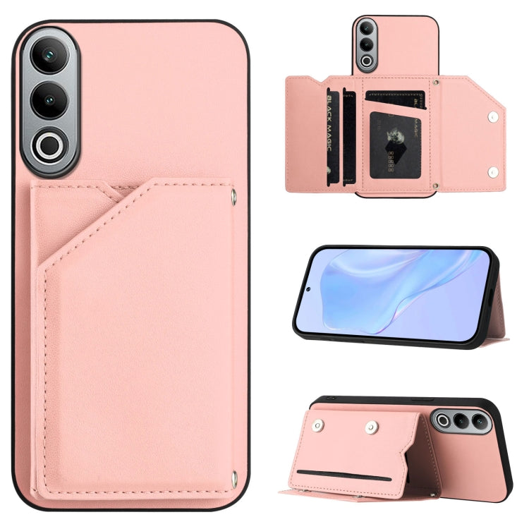 Skin Feel Four Card Slots Phone Case with Wrist Strap, For OPPO Reno12 Global, For OPPO K12 5G, For OPPO A3 Pro, For OPPO Reno11 F / F25 Pro, For OPPO Reno11 Global, For OPPO Reno11 Pro Global, For OPPO A58 / A58X / A1X / A2X                           ...