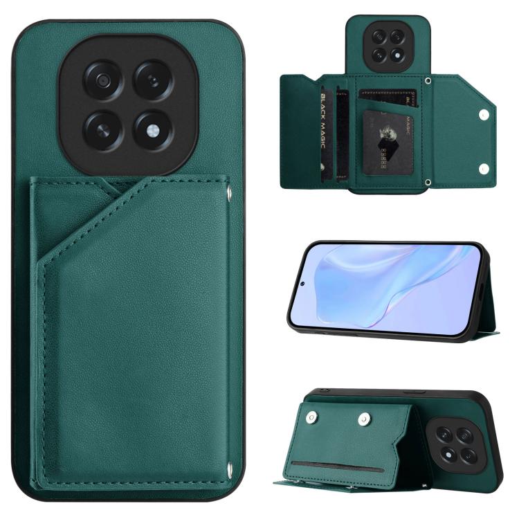 Skin Feel Four Card Slots Phone Case with Wrist Strap, For OPPO A5 / F29, For OPPO Find X8s+, For OPPO Find X8s, For OPPO Find X8 Ultra, For OPPO A5 Energy / A5 Pro 5G Global, For OPPO K12X, For OPPO A3 Pro Global, For OPPO Reno12 Pro Global