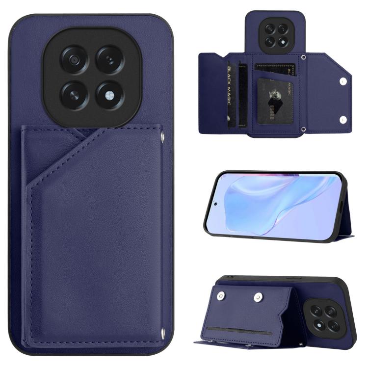 Skin Feel Four Card Slots Phone Case with Wrist Strap, For OPPO A5 / F29, For OPPO Find X8s+, For OPPO Find X8s, For OPPO Find X8 Ultra, For OPPO A5 Energy / A5 Pro 5G Global, For OPPO K12X, For OPPO A3 Pro Global, For OPPO Reno12 Pro Global