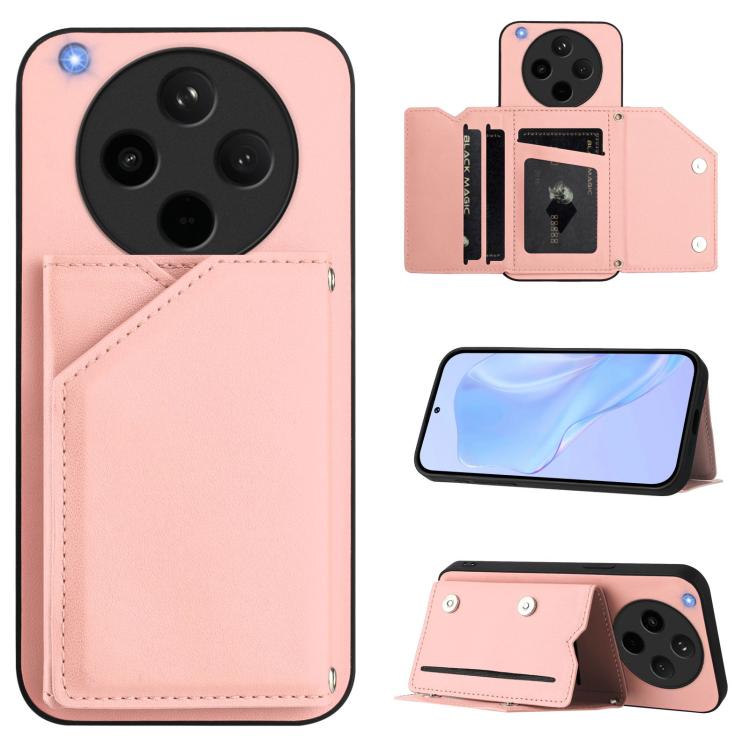 Skin Feel Four Card Slots Phone Case with Wrist Strap, For OPPO A5 / F29, For OPPO Find X8s+, For OPPO Find X8s, For OPPO Find X8 Ultra, For OPPO A5 Energy / A5 Pro 5G Global, For OPPO K12X, For OPPO A3 Pro Global, For OPPO Reno12 Pro Global