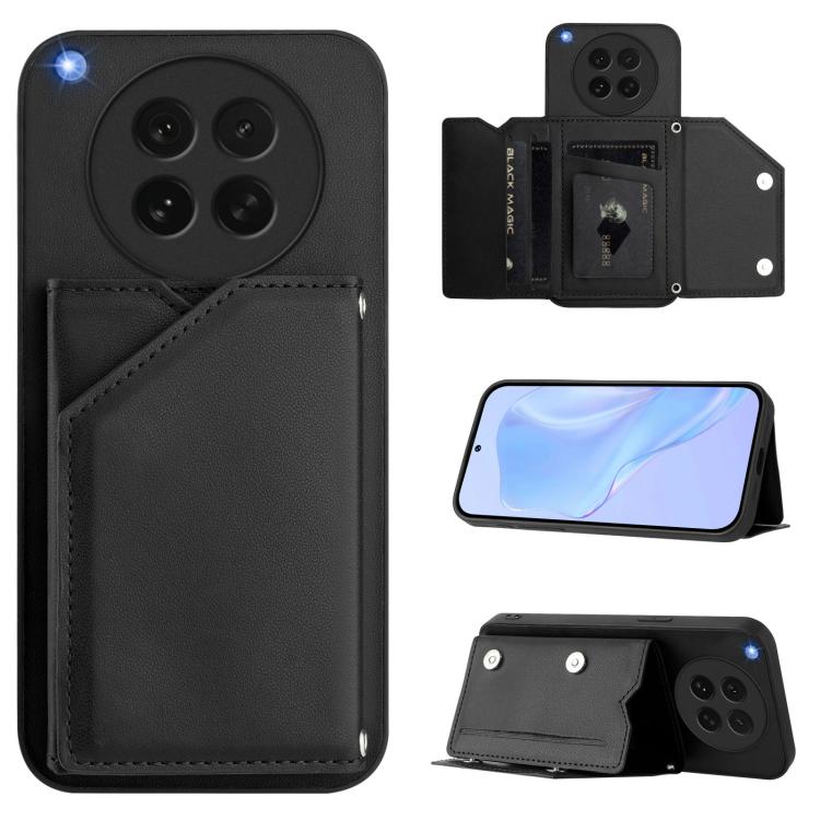 Skin Feel Four Card Slots Phone Case with Wrist Strap, For OPPO A5 / F29, For OPPO Find X8s+, For OPPO Find X8s, For OPPO Find X8 Ultra, For OPPO A5 Energy / A5 Pro 5G Global, For OPPO K12X, For OPPO A3 Pro Global, For OPPO Reno12 Pro Global