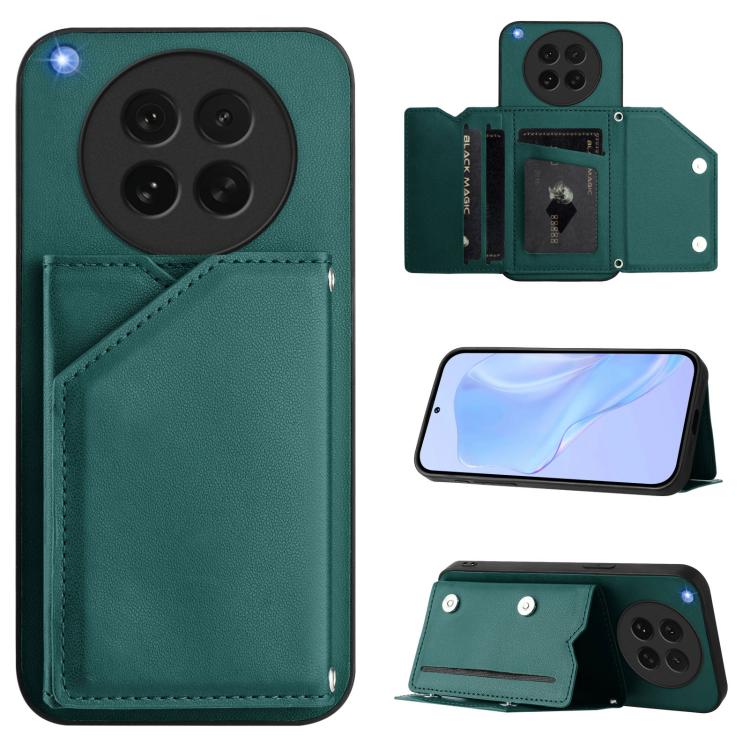 Skin Feel Four Card Slots Phone Case with Wrist Strap, For OPPO A5 / F29, For OPPO Find X8s+, For OPPO Find X8s, For OPPO Find X8 Ultra, For OPPO A5 Energy / A5 Pro 5G Global, For OPPO K12X, For OPPO A3 Pro Global, For OPPO Reno12 Pro Global