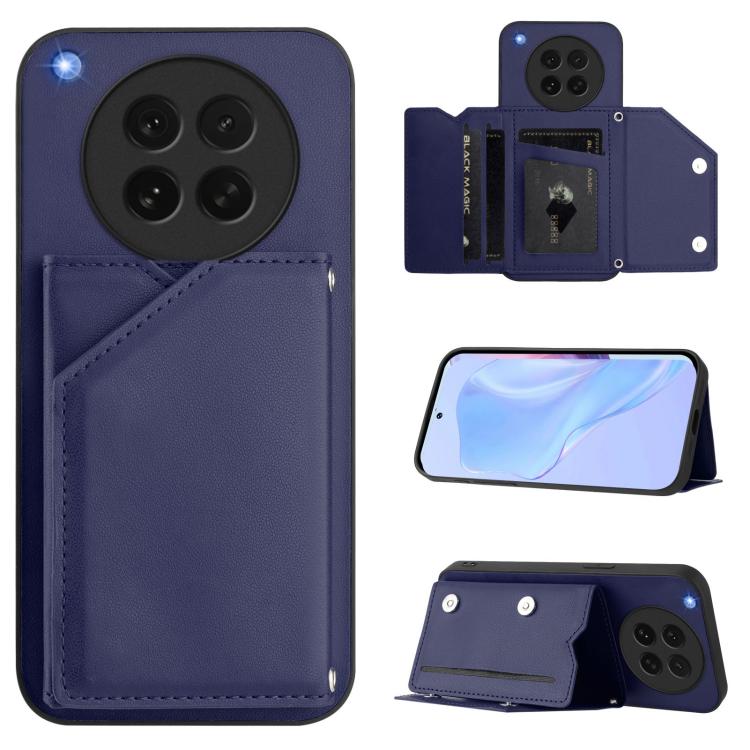 Skin Feel Four Card Slots Phone Case with Wrist Strap, For OPPO A5 / F29, For OPPO Find X8s+, For OPPO Find X8s, For OPPO Find X8 Ultra, For OPPO A5 Energy / A5 Pro 5G Global, For OPPO K12X, For OPPO A3 Pro Global, For OPPO Reno12 Pro Global